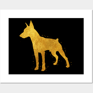 Doberman golden art Posters and Art